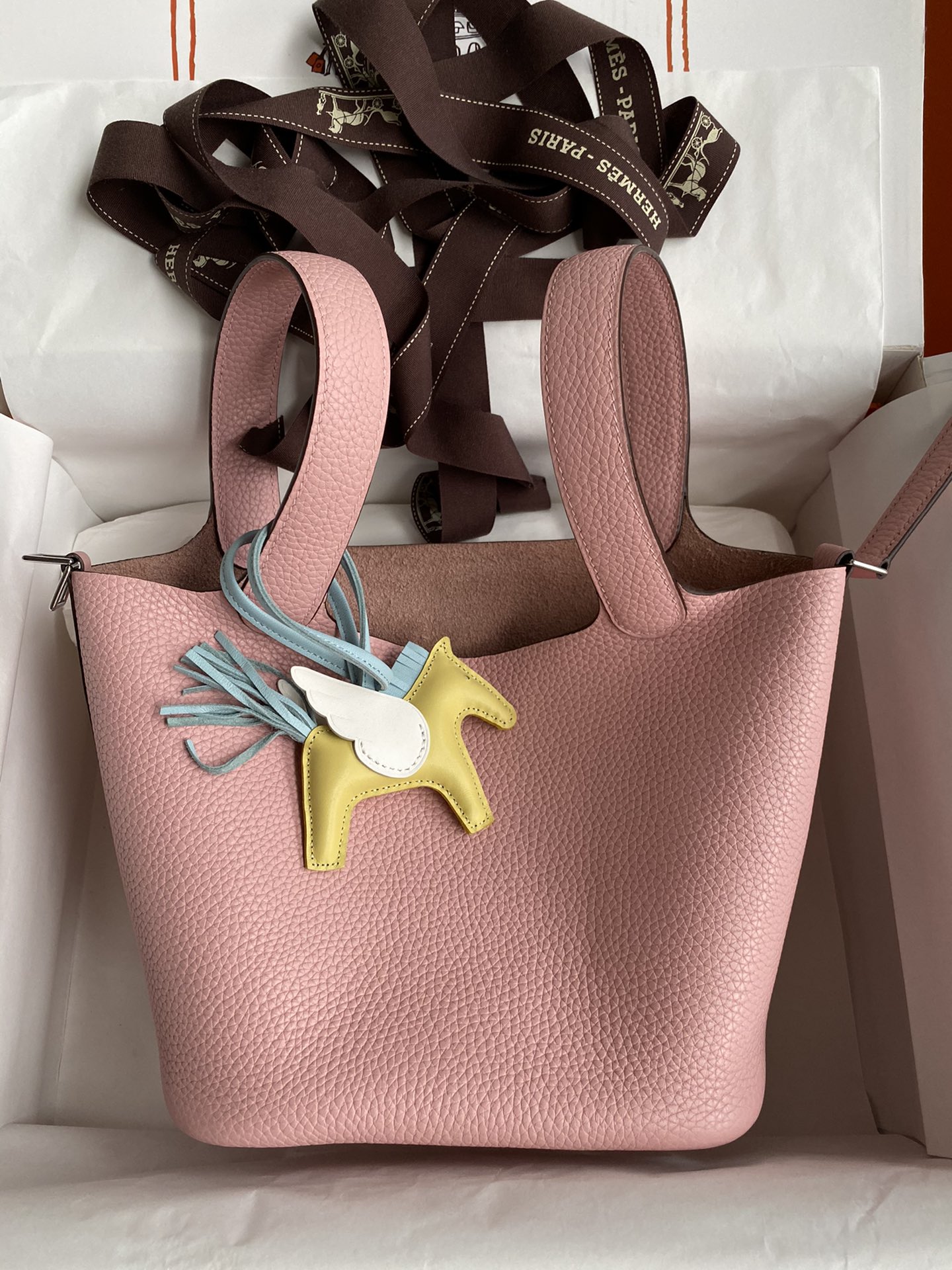 Hermes Picotin Lock 18 Bag In Pink Clemence Leather